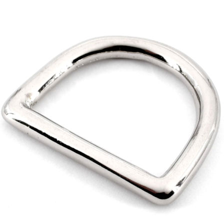 D-Ring für 16 mm, MESSING massiv, vernickelt