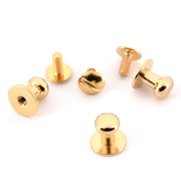 Schraubknopf - 7 x 10 mm - gold pol.