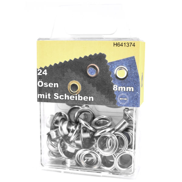 Eyelets + Rings Ø 8 mm nickel | Set of 24 pcs.