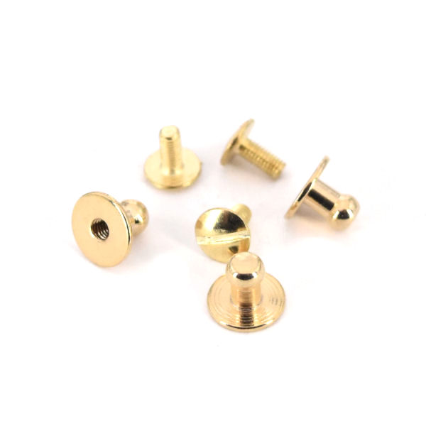 Schraubknopf - 5 x 10 mm - gold pol.