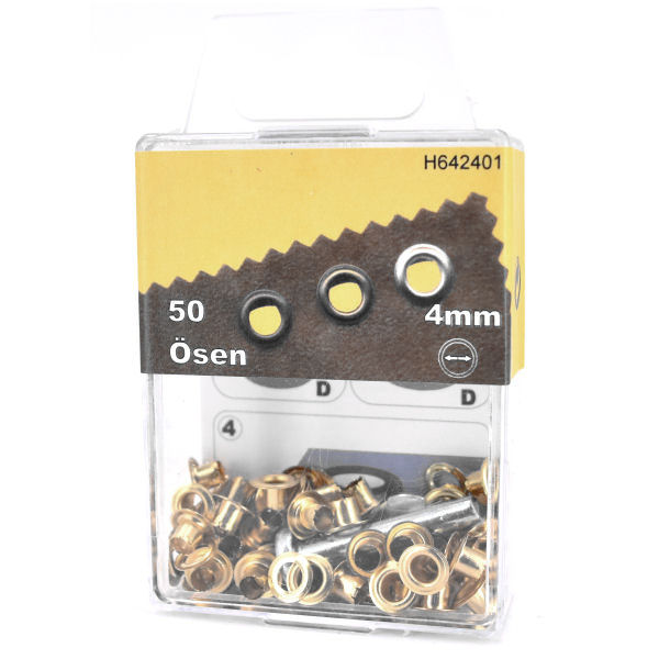 Eyelets + Rings Ø 4 mm gold | Set of 50 pcs.